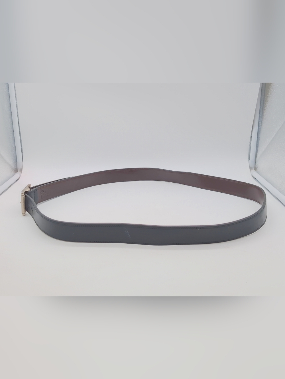 Dickies Black Leather Sz 50 Men's Belt with Silver-Tone Buckle - Picture 3 of 6